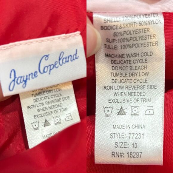 NWT Jayne Copeland Red Special Occasion Girls Formal Dress Holiday Party Size 10 - Picture 8 of 12